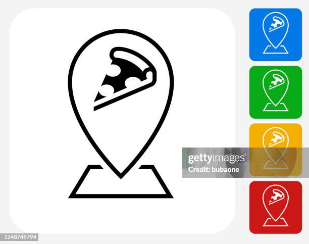 pizzeria map pointer icon - cheese selection stock illustrations