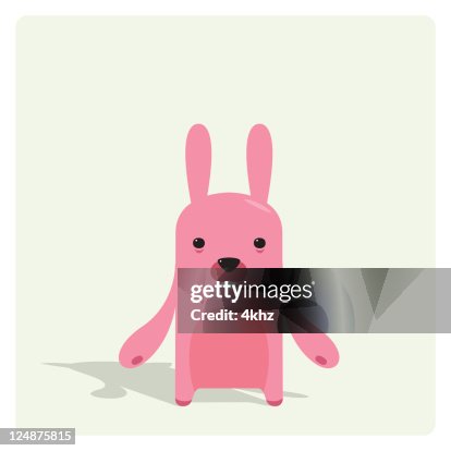 Cute Tiny Pink Rabbit Character High-Res Vector Graphic - Getty Images