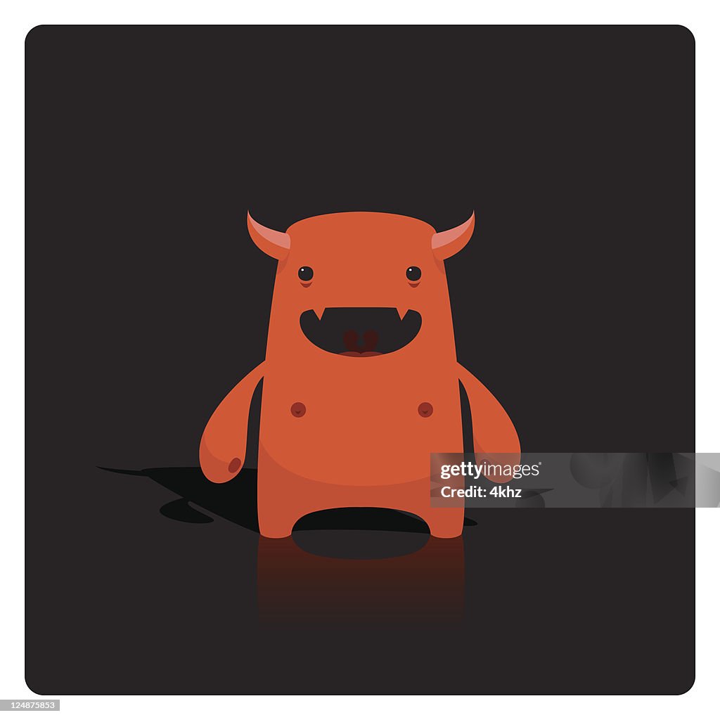 Evil Red Graphics Cute Red Evil Vector Character Happy And Smiling High-Res Vector ...