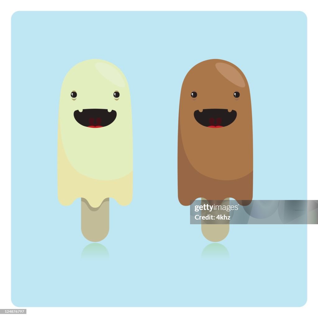 Cute Happy Popsicle Characters