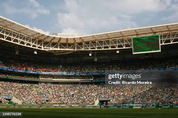 General view of the stadium during a match between Palmeiras and Ituano as part of Semi-finals of Campeonato Paulista at Allianz Parque on March 19,...
