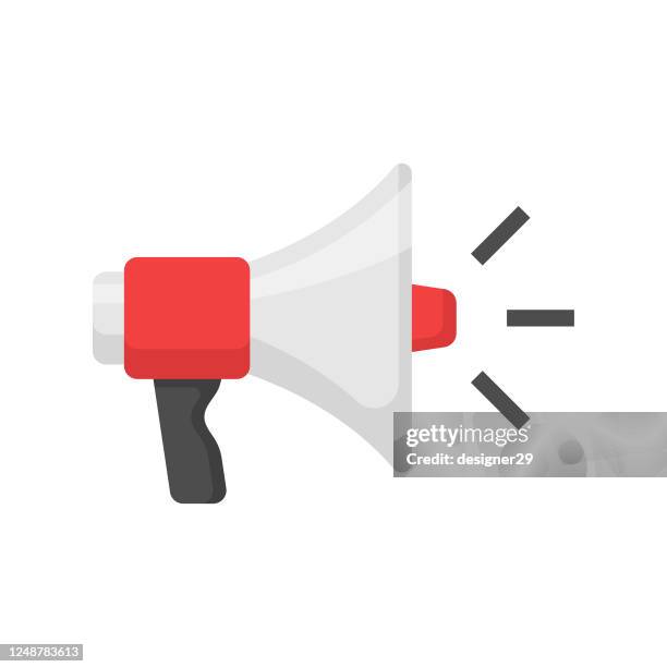 megaphone icon flat design. - revolution icon stock illustrations