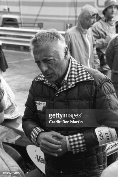 Giovanni Agnelli , head of the family which owns the Fiat Group, talking with race car driver Mario Andretti during a break in Grand Prix racing, May...