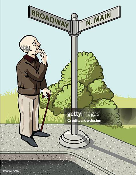 finding direction - memory loss stock illustrations