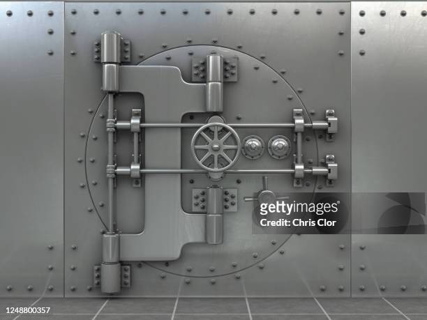 closed safe in bank - safe security equipment stock-fotos und bilder