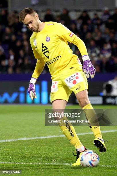 Christian Früchtl of Austria Wien have the ball during the Admiral Bundesliga match between FK Austria Wien and SK Rapid Wien at Generali Arena on...