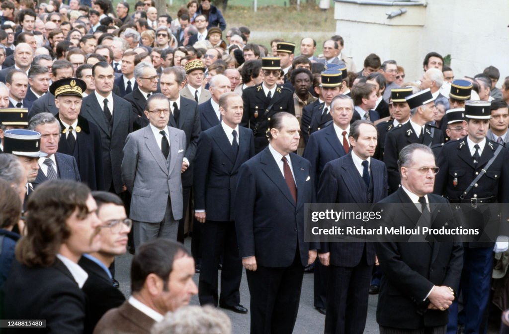 Raymond Barre aux obsèques de Robert Boulin