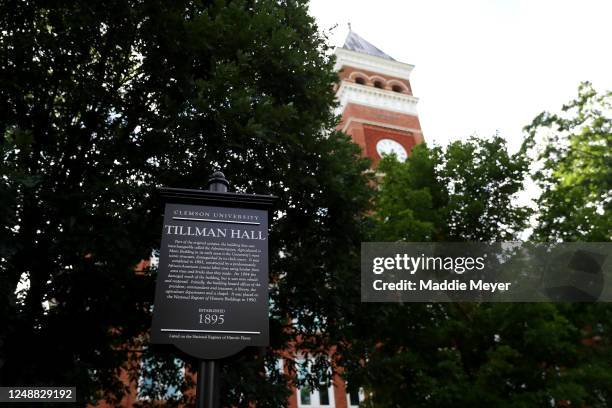 View of Tillman Hall on the campus of Clemson University on June 10, 2020 in Clemson, South Carolina. The campus remains open in a limited capacity...