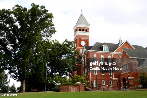 View of Tillman Hall on the campus of Clemson University on June 10, 2020 in Clemson, South Carolina. The campus remains open in a limited capacity...