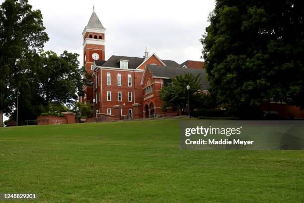 View of Tillman Hall on the campus of Clemson University on June 10, 2020 in Clemson, South Carolina. The campus remains open in a limited capacity...