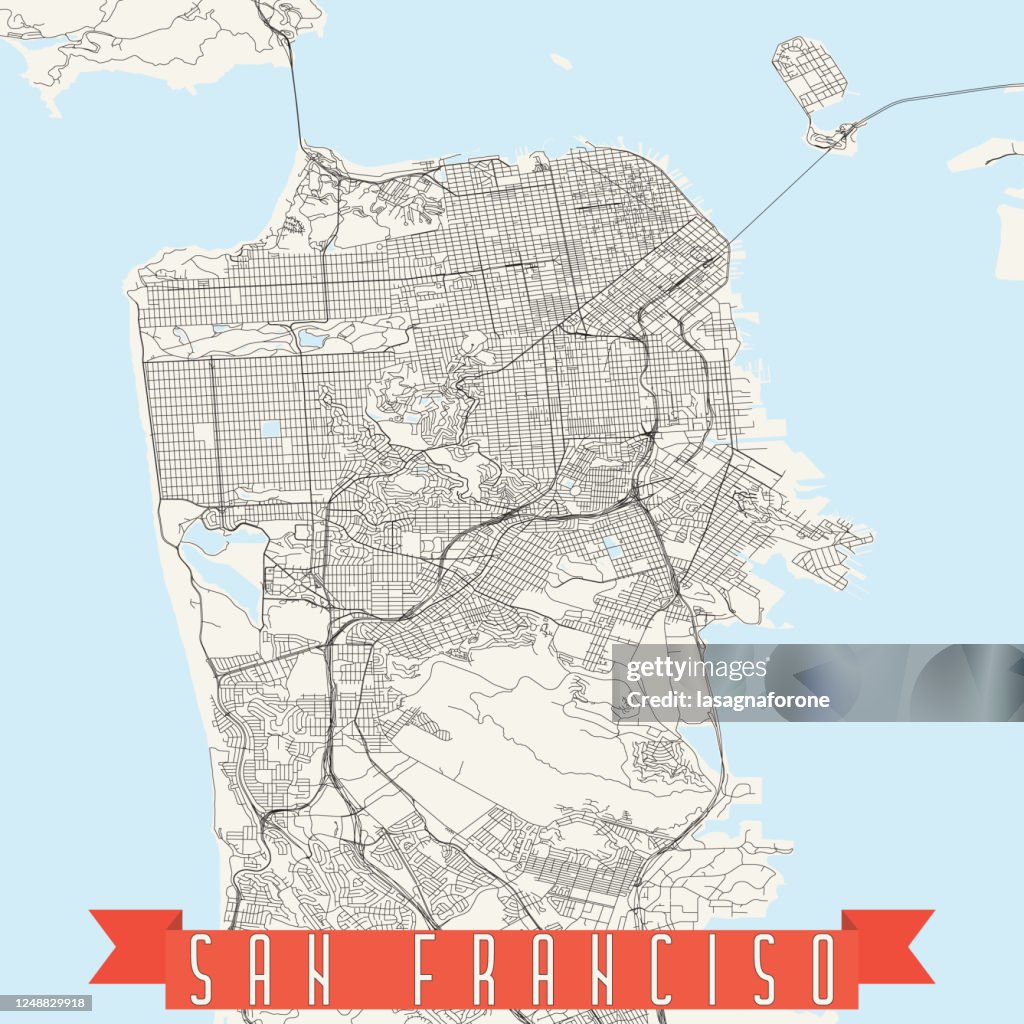 San Francisco, California Vector Map