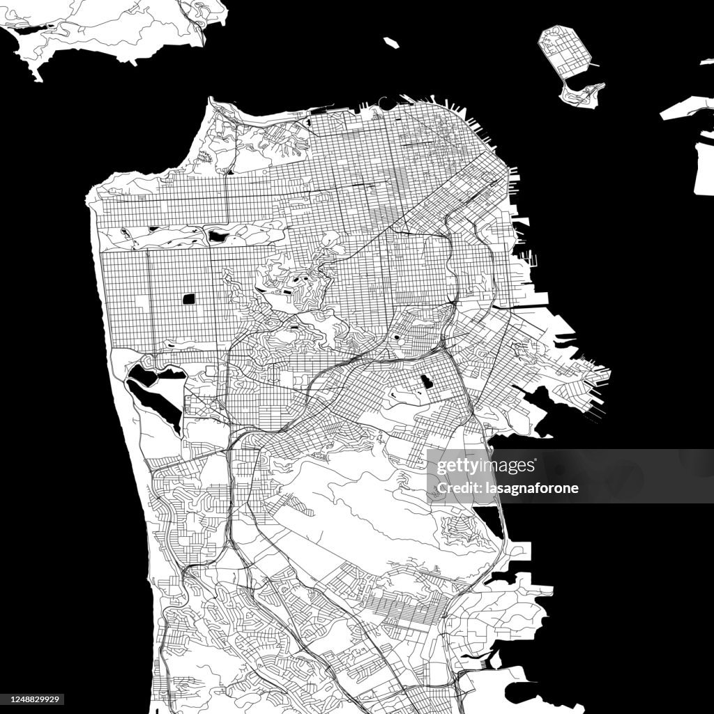 San Francisco, California Vector Map