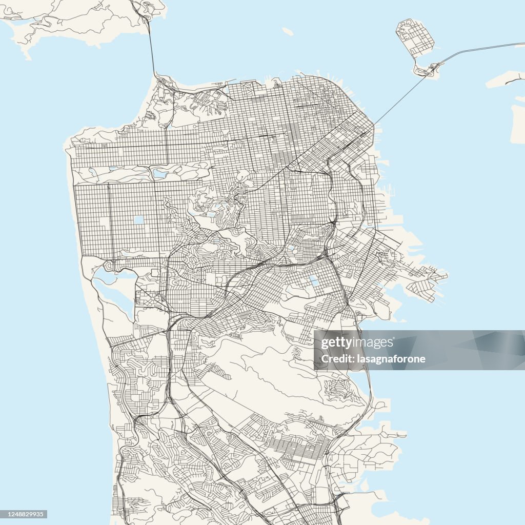 San Francisco, California Vector Map