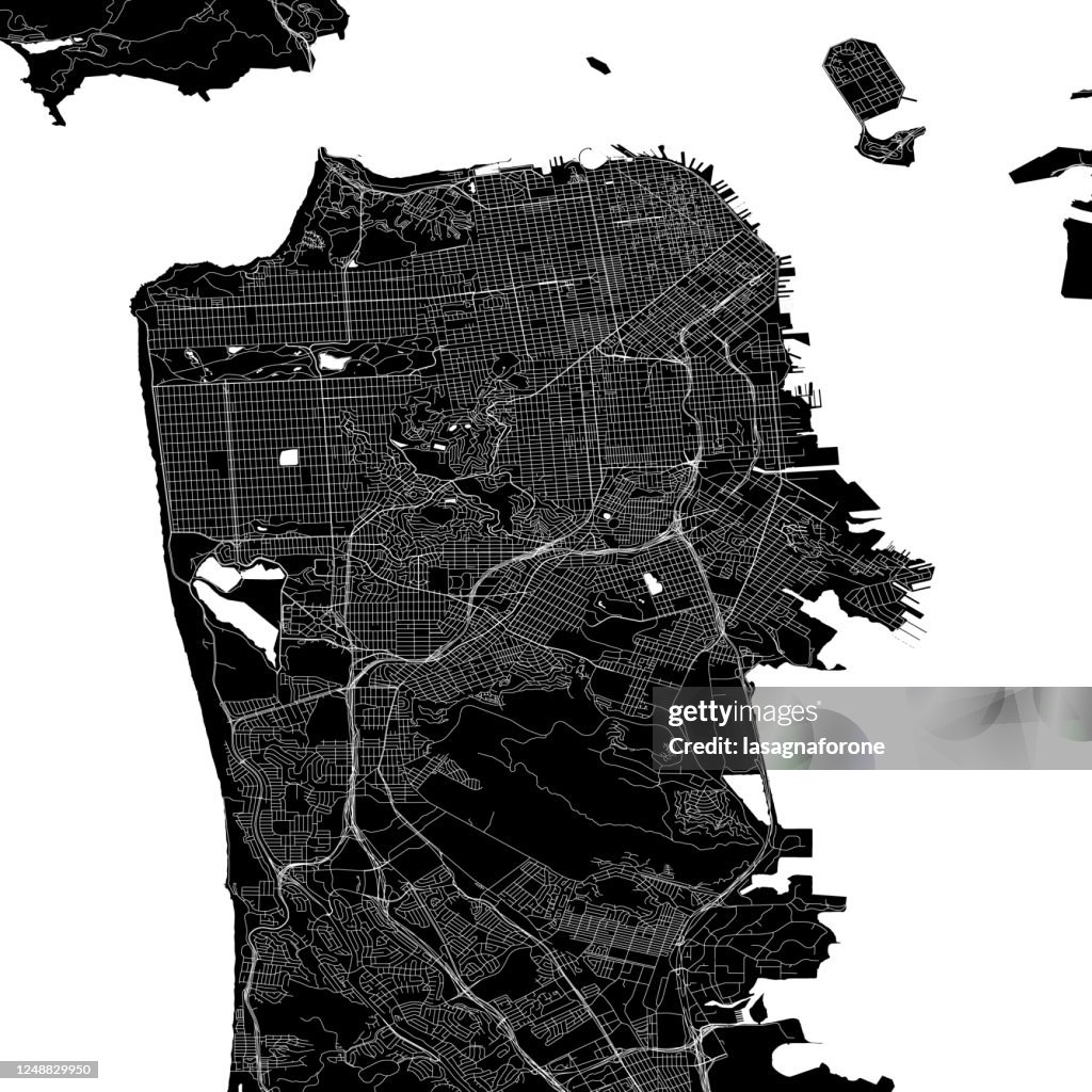 San Francisco, California Vector Map