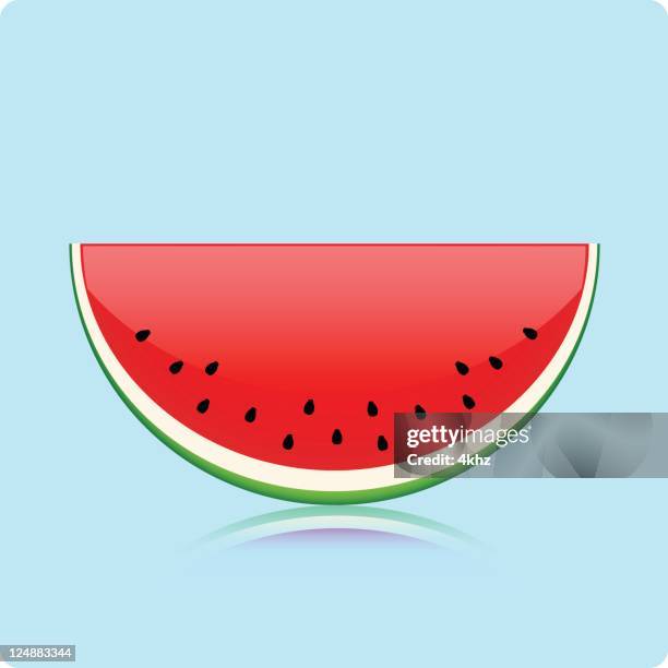 watermelon slice minimal illustration stock image - melon slice stock illustrations
