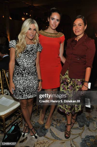 Tinsley Mortimer, Louise Roe, and Fabiola Beracasa attend the Marchesa Spring 2012 fashion show during Mercedes-Benz Fashion Week at The Plaza Hotel...