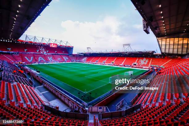 Stadium overview inside prior to the Dutch Eredivisie match between FC Twente and AZ Alkmaar at De Grolsch Veste Stadium on March 19, 2023 in...