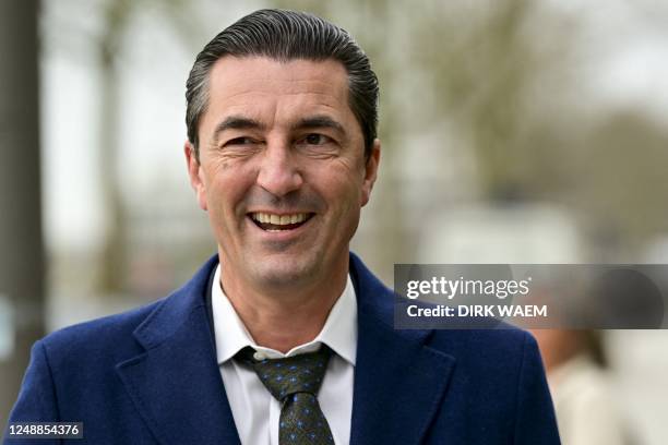 Lawyer Kris Luyckx arrives for a session of the case before the Antwerp appeal court, a remark of the judge during the trial in Hasselt, against 18...