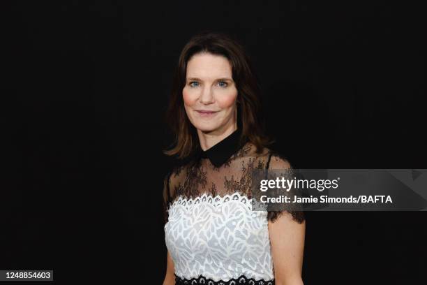 Lexicographer, etymologist and media personality Susie Dent is photographed for BAFTA on April 22, 2018 in London, England.