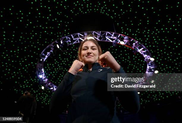 Dublin , Ireland - 20 March 2023; Katie Taylor poses for a portrait before a media conference, held at the Mansion House in Dublin, ahead of her...