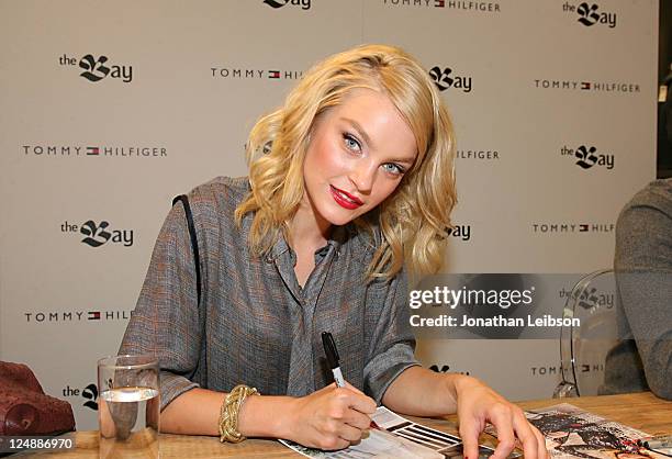Model Jessica Stam attends the Tommy Hilfiger Launches Menswear at The Bay at The Bay on September 13, 2011 in Toronto, Canada.