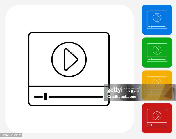 video player interface icon - video play button stock illustrations