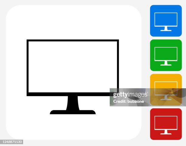 computer monitor icon - multiple computer screens white background stock illustrations