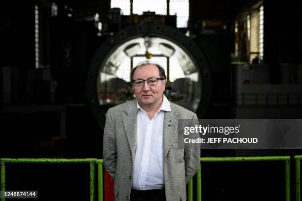 French CEO of the French aeronautics, space and defense research lab , Bruno Sainjon poses at Modane-Avrieux ONERA center in Modane, on March 17,...