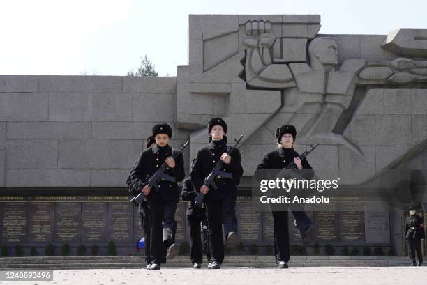 View from Nakhimov Square as daily life continues in Sevastopol, Crimea on March 19, 2023.