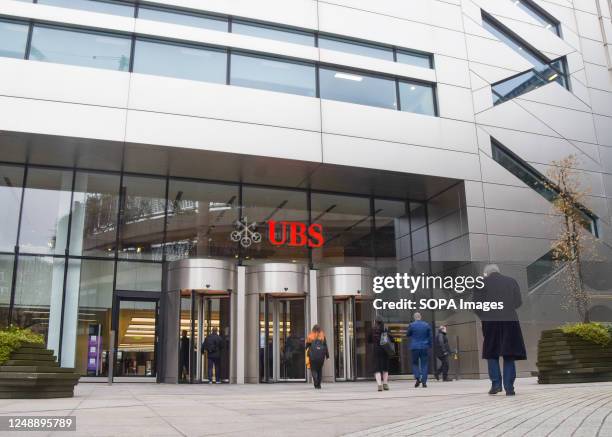 General view of UBS UK offices in the City of London, as the Swiss banking giant announces its takeover of struggling bank Credit Suisse.