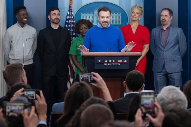 DC: Jason Sudeikis And Cast of Ted Lasso Join Daily White House Press  Briefing