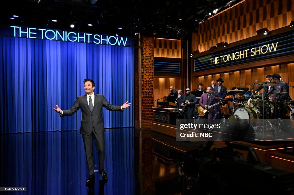 The Roots Fallon Host Jimmy Fallon and The Roots during the monologue on Monday, March ...