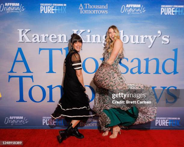 Cassidy Lunnen and Rose Reid attend the red carpet premiere of "A Thousand Tomorrows" at AMC DINE-IN Thoroughbred 20 on March 20, 2023 in Franklin,...