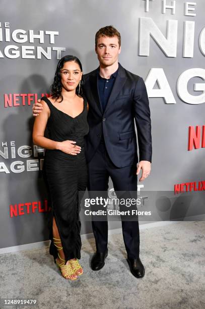 Luciane Buchanan and Gabriel Basso at the L.A. Special Screening of "The Night Agent" held at the Tudum Theater on March 20, 2023 in Los Angeles,...