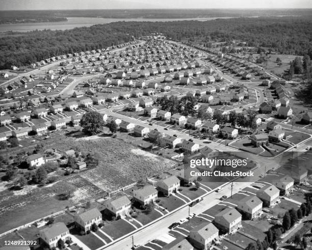 1950s Aerial View Of Housing Development In Alexandria Virginia USA Original Farm With Remaining Acreage Center Left