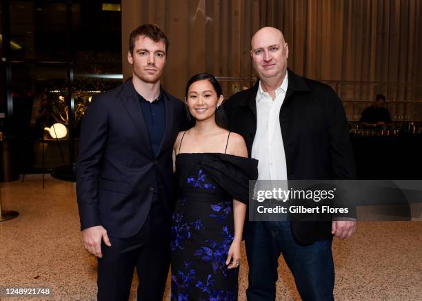 Gabriel Basso, Hong Chau and Shawn Ryan at the L.A. Special Screening of "The Night Agent" held at the Tudum Theater on March 20, 2023 in Los...