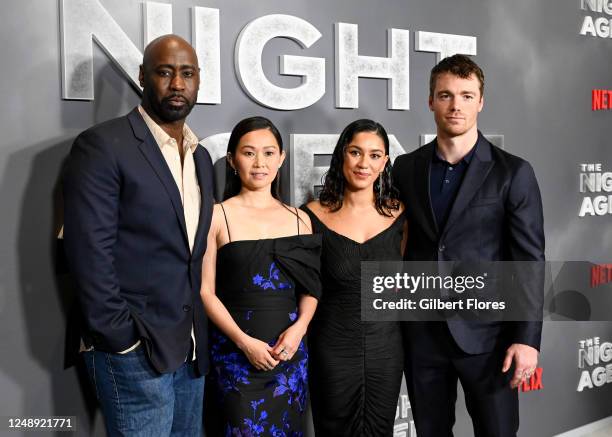 Woodside, Hong Chau, Luciane Buchanan and Gabriel Basso at the L.A. Special Screening of "The Night Agent" held at the Tudum Theater on March 20,...