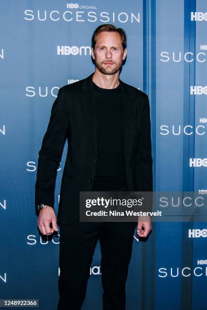 Alexander Skarsgård at the season 4 premiere of "Succession" held at Jazz at Lincoln Center on March 20, 2023 in New York City.