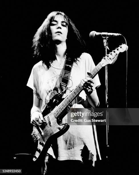 Patti Smith performs on stage at The Rainbow Theatre, London, England, on April 2 1978.