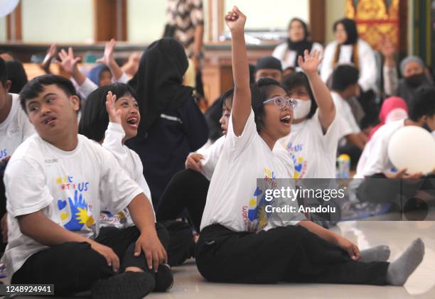 Number of children with Down syndrome gathered happily together while participating in the 2023 Down Syndrome Day celebration at Graha Pandawa,...