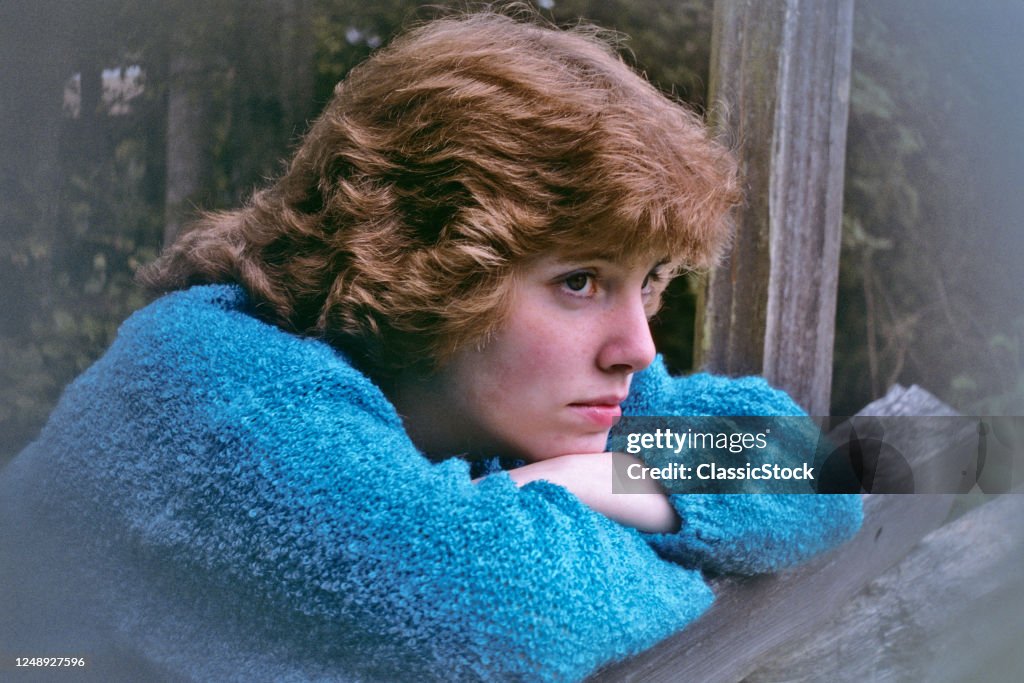 1980s Portrait Pensive Woman