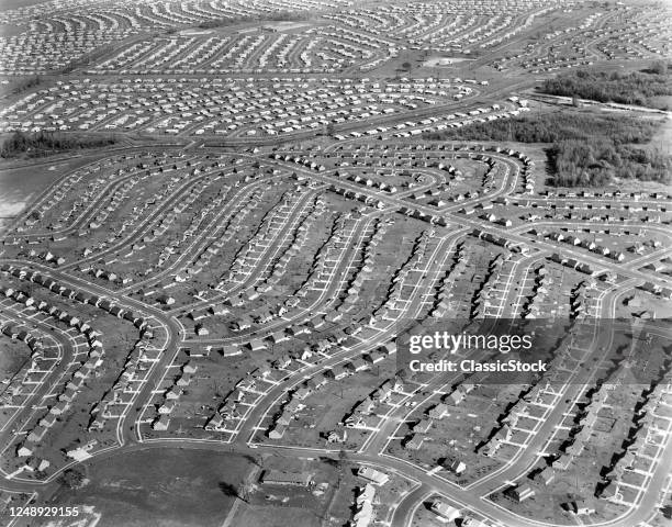 1960s Aerial Of Suburban Housing Development