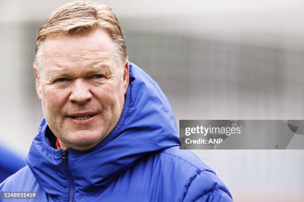 Holland coach Ronald Koeman during a training session of the Dutch national team at the KNVB Campus on March 21, 2023 in Zeist, Netherlands. The...