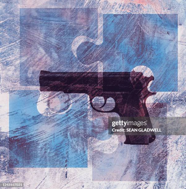 puzzle gun - gun violence stock pictures, royalty-free photos & images