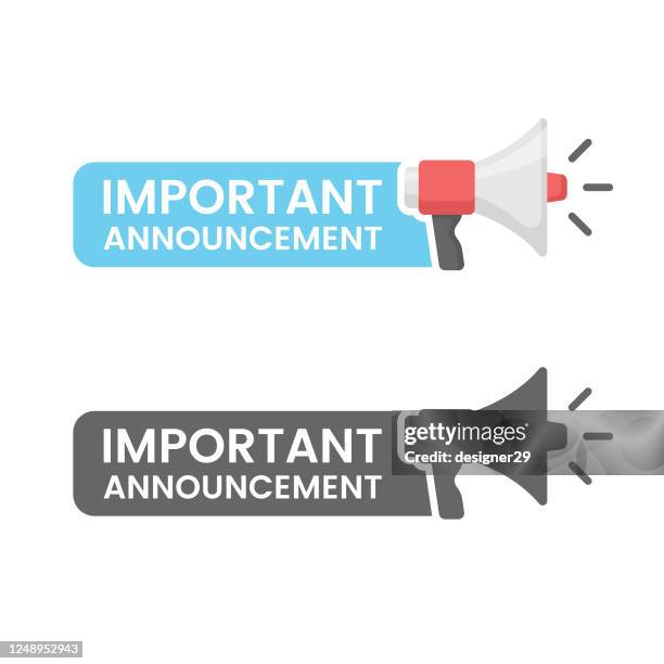 important announcement flat design on white background. - announcement message stock illustrations