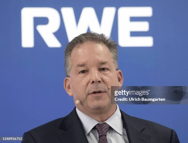 Mark Noyes, CEO of RWE Clean Energy, during RWE's annual results press conference at RWE's headquarters on March 21, 2023 in Essen, Germany.
