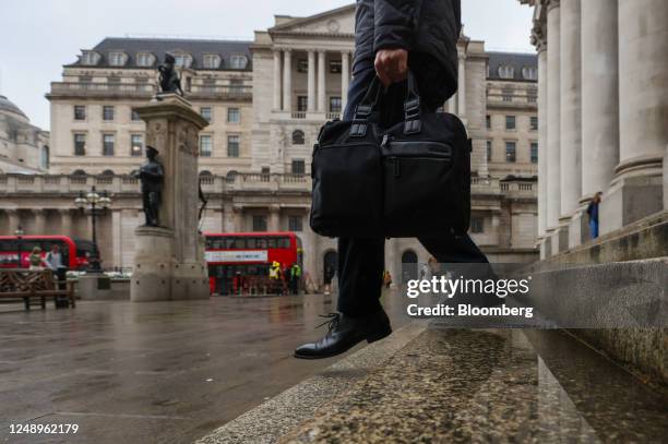 The Bank of England headquarters in the City of London, UK, on Tuesday, March 21, 2023. The central bank is due to release its latest interest rate...