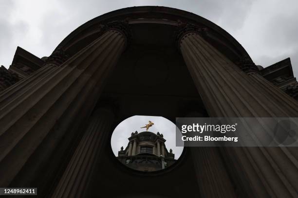 The statue of Ariel at Tivoli Corner on the Bank of England in the City of London, UK, on Tuesday, March 21, 2023. The central bank is due to release...