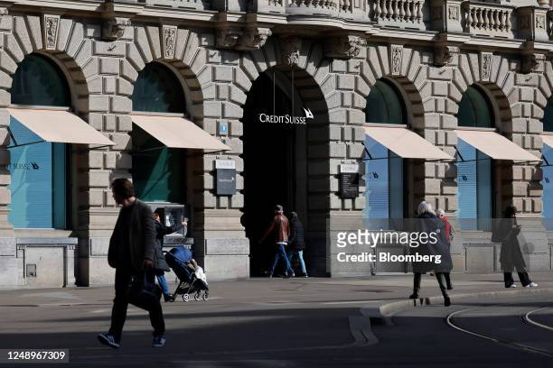 The Credit Suisse Group AG headquarters in Zurich, Switzerland, on Tuesday, March 21, 2023. Recruiters across the world are getting an unprecedented...