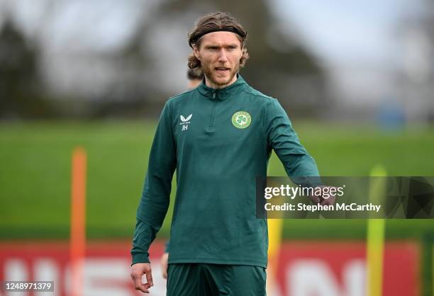 Dublin , Ireland - 21 March 2023; Jeff Hendrick during a Republic of Ireland training session at the FAI National Training Centre in Abbotstown,...